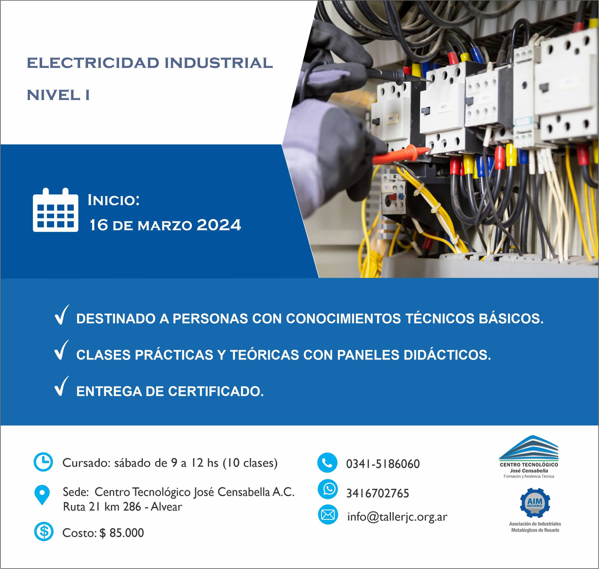 Cursos y certificaciones laborales disponibles en el Centro Tecnológico José Censabella 